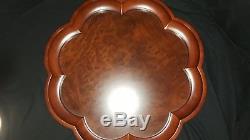 Global Views 15 Burl Wood Serving Tray, Round with Scalloped Edges