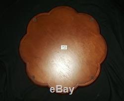 Global Views 15 Burl Wood Serving Tray, Round with Scalloped Edges