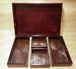 Gorgeous 5 Pc Wood Serving Tray with 4 Removeable Bins