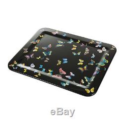 Gorgeous FORNASETTI Farfalle Butterfly Rectangle Black Serving Tray NEW