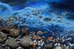 Great lakes Inspired Handcrafted Epoxy Resin Serving Tray Yooperstones Shoreline