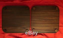 HERMES Pair Traces Trays Wood Carved France AUTHENTIC NIB