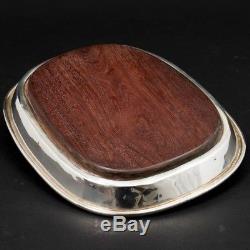 Hallmarked William Spratling Taxco Sterling Silver and Wood Serving Tray 9x7