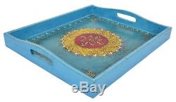 Hand Painted Wooden Serving Tray Home Party Wedding Gifts Trays Large