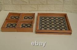 Handcrafted Candy Snacks Nuts Wood Serving Tray Set Platter, Home Décor
