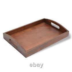 Handcrafted Premium Mahogany Finish Wooden Serving Tray (large) 16 X 11 Inch