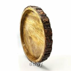 Handicraft Wooden Round Serving Tray For Table Decor, Home Decor