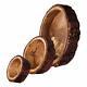 Handicraft Wooden Round Serving Tray Platter Set Of 3 For Table Decor