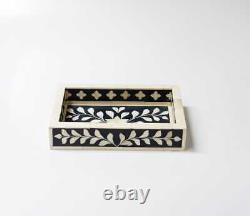 Handmade Bone Inlay Decorative Tray, Kitchen Tray, Breakfast Tray, Makeup Tray