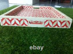 Handmade Bone Inlay Tray Decorative Serving Tray Beautifully Crafted Attractive