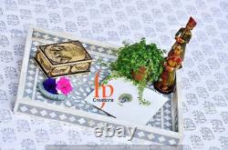 Handmade Bone Inlay Tray Decorative Serving Tray Beautifully Crafted Tray