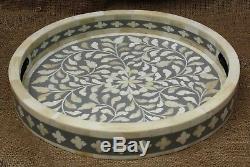 Handmade Bone Inlay Tray Decorative Tray Serving Tray Home Decor Purpose Antique