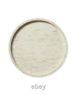 Handmade Bone Inlay White Round Tray Decorative Serving Tray Free Shipping Tray