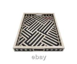 Handmade Bone inlay tray Dinning Table Serving Tray Vintage Kitchen Home Decor