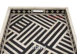 Handmade Bone inlay tray Dinning Table Serving Tray Vintage Kitchen Home decor