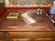 Handmade Distressed Red Mahogany Stove Top Cover Noodle Board / Serving Tray