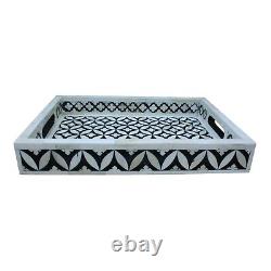 Handmade Kitchen Serving Bone Inlay Tray Dining Table Tray Vintage Home Decor