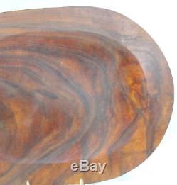 Handmade-Koa-Turned/Carved Wood-Oval Serving Tray-Lee Rogers-Hawaiian-Signed