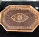 Handmade Mosaic wood Tray inlaid Mother of Pearl Hand Carved Walnut 14x20 Inch