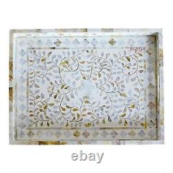 Handmade Mother Of Pearl Inlay Tray Serving Tray Kitchen Tray Vintage Home Decor