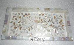 Handmade Mother Of Pearl Inlay White Tray Serving Tray Decorative Tray