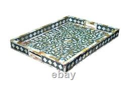 Handmade Serving Tray Kitchen Tray Inlay Vintage Mop Home Decor Gift Art