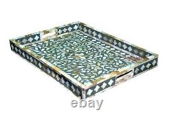 Handmade Serving Tray Kitchen Tray Inlay Vintage Mop Home Decor Gift Art