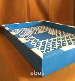 Handmade Serving Tray Resin Blue Home Storage Kitchen Art Trays Board Tray Gift