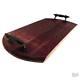 Handmade Wine Barrel Wood Serving Tray With Rustic Iron Handles
