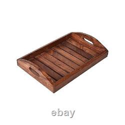Handmade Wood Serving Trays for Home and Restaurant Set of 2 Piece