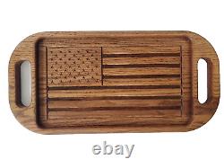 Handmade Wood US Flag Serving Tray (Special Walnut Stain)