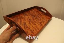 Handmade Wooden Tray Made Of Thuya Burl, Serving Tray Wood, Rectangular Wood Dish