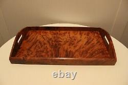 Handmade Wooden Tray Made Of Thuya Burl, Serving Tray Wood, Rectangular Wood Dish