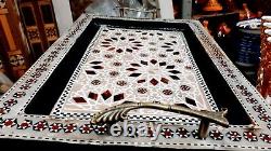 Handmade Wooden Tray Mosaic Inlay with Pearls Damascus Syrian Serving Tray #1