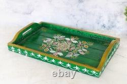 Handmade Wooden Trays, Set of 2 Handpainted Serving Trays for home, garden