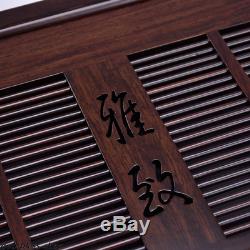 Handmade carved tea tray ebony tea table solid wood tea board wooden with layers