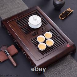 Handmade carved tea tray ebony tea table solid wood tea board wooden with layers