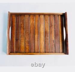 Handmade serving trays set of 3 wooden Sheesham Serving tray, Coffee table tray