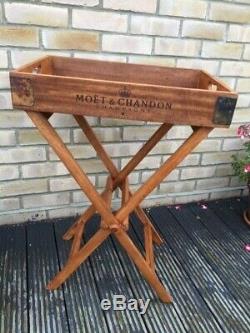 Hardwood stand with butler tray- 70cm high
