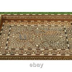Home Décor Wood Bone Inlay Serving Tray