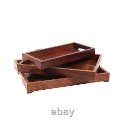 India Craft Handmade Wooden Serving Tray Set Of 3 Serving Tray