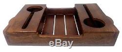 Indian Wooden Wine Serving Tray Light Walnut With Free Shipping