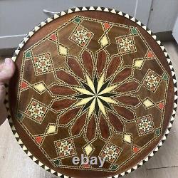 Inlaid Wood Serving Tray Very Unique And Ornette. Wow Fast Ship