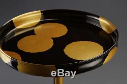 Japanese Antique Lacquer Makie Altar Serving Small Table Cake Tray