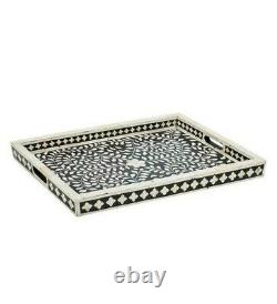 Kitchen Serving Tray Bone Inlay Dining Table Tray Handmade Home Decor Gift
