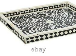 Kitchen Serving Tray Bone Inlay Dining Table Tray Handmade Home Decor Gift
