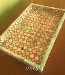 Kitchen Serving Tray Resin Handmade Orange Home Storage Art Trays Board Tray