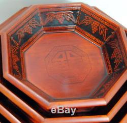 Korean Food Serving Platters Wood Traditional Design Server Dishes Tray Service