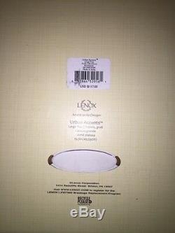 LENOX Urban Accents Aluminum/Wood Large Oval Serving Tray 19.5 in. NEW Boxed