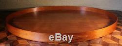 Large 51cm Oval Shaker Style Cherry Wooden Serving Tea Tray Vintage Arts Crafts